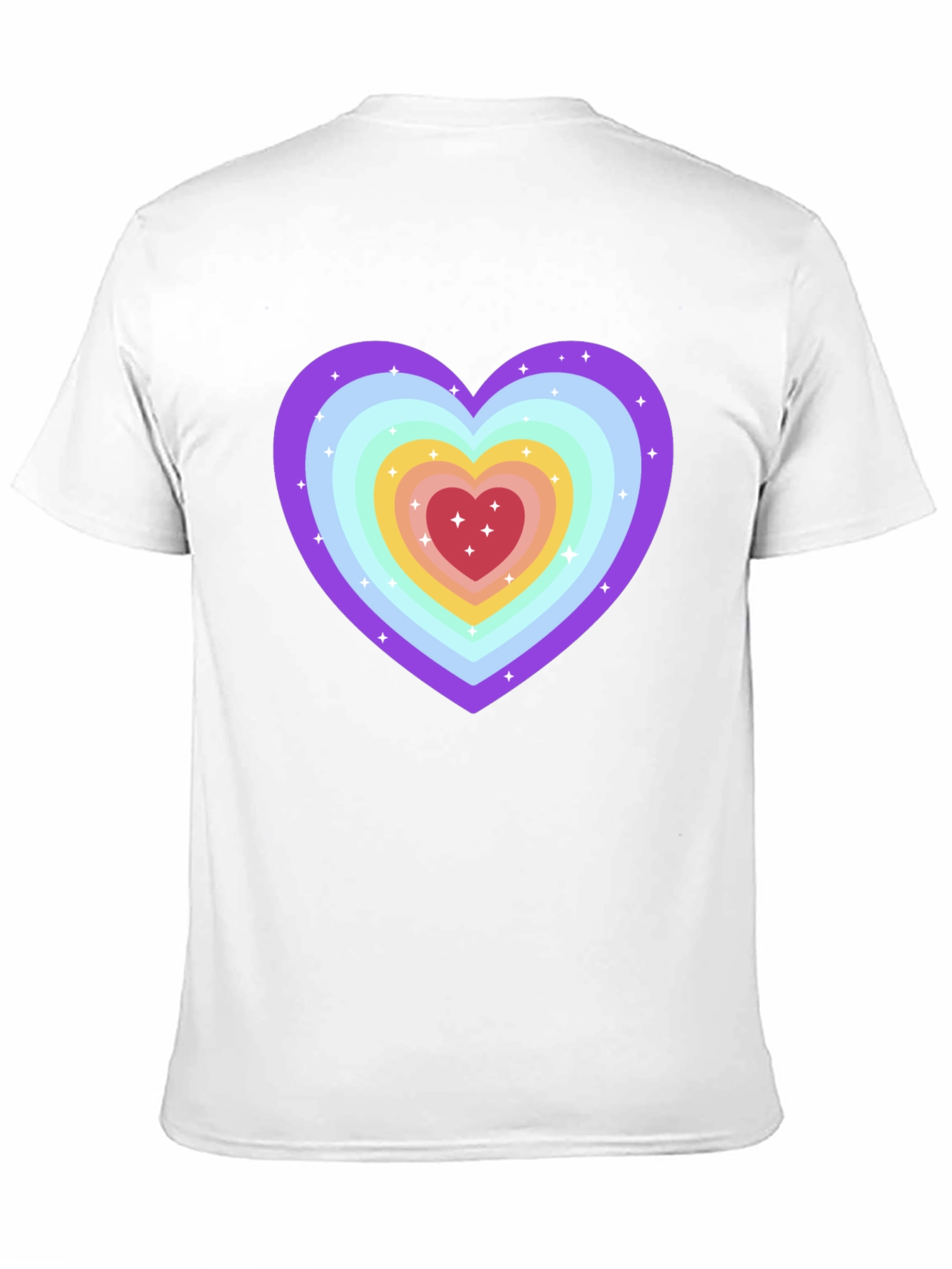 Rainbow Heart Graphic Tee - Soft & Stylish