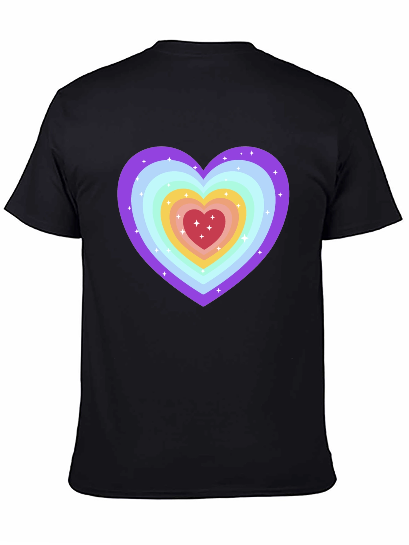 Rainbow Heart Graphic Tee - Soft & Stylish