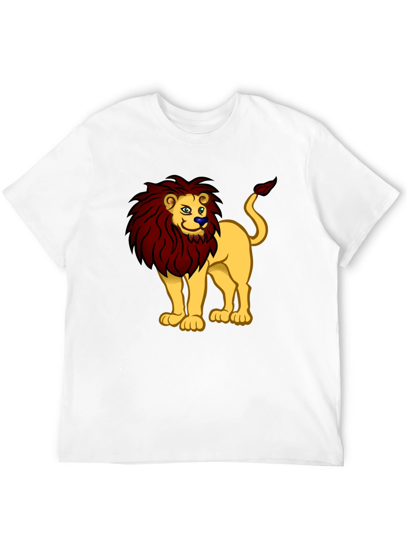 Cartoon Lion Graphic Tee - Black T-Shirt
