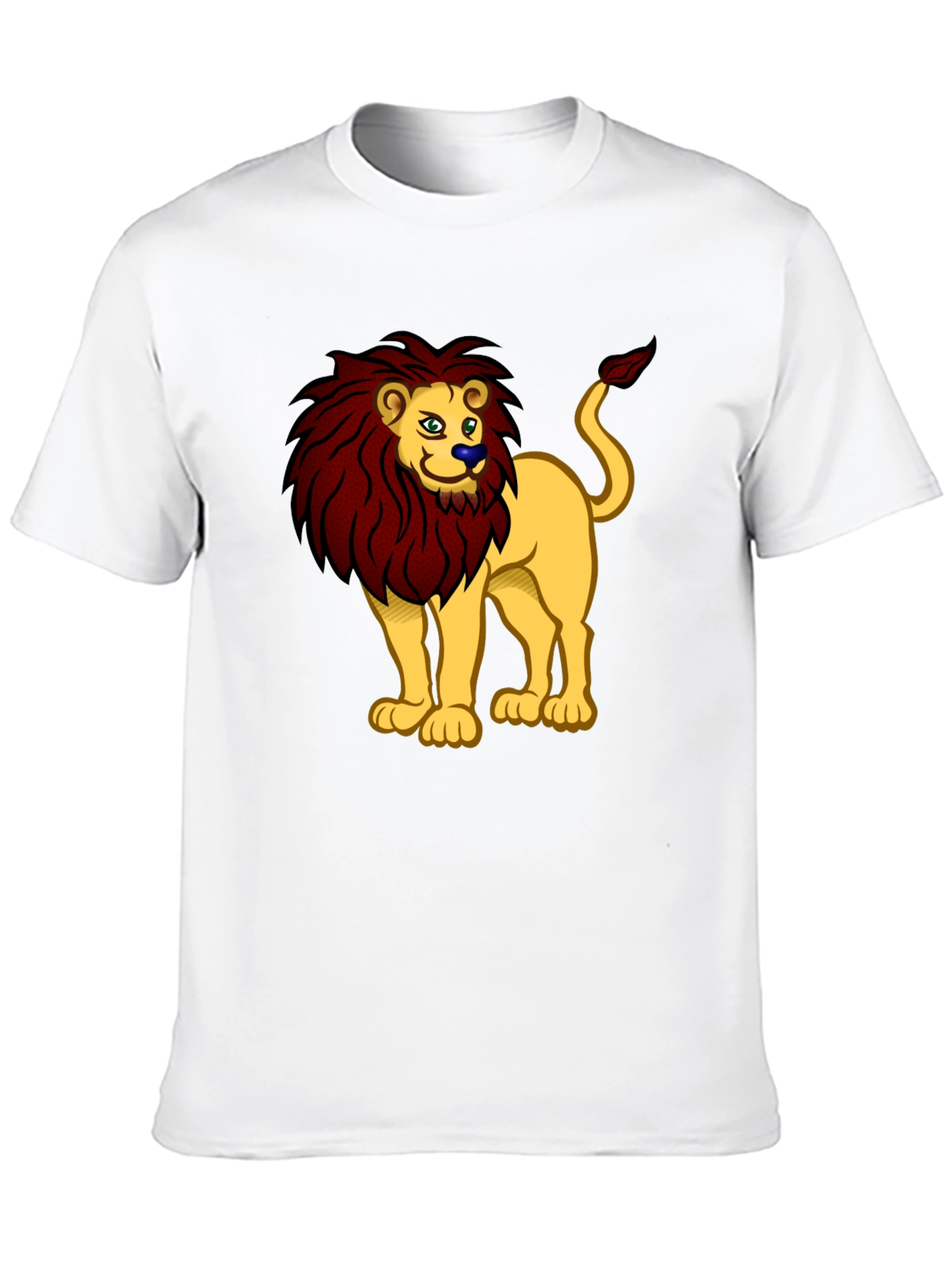 Cartoon Lion Graphic Tee - Black T-Shirt