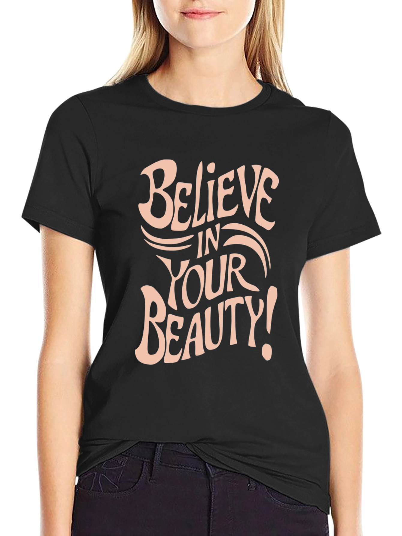 Believe in Your Beauty Graphic Tee - Black