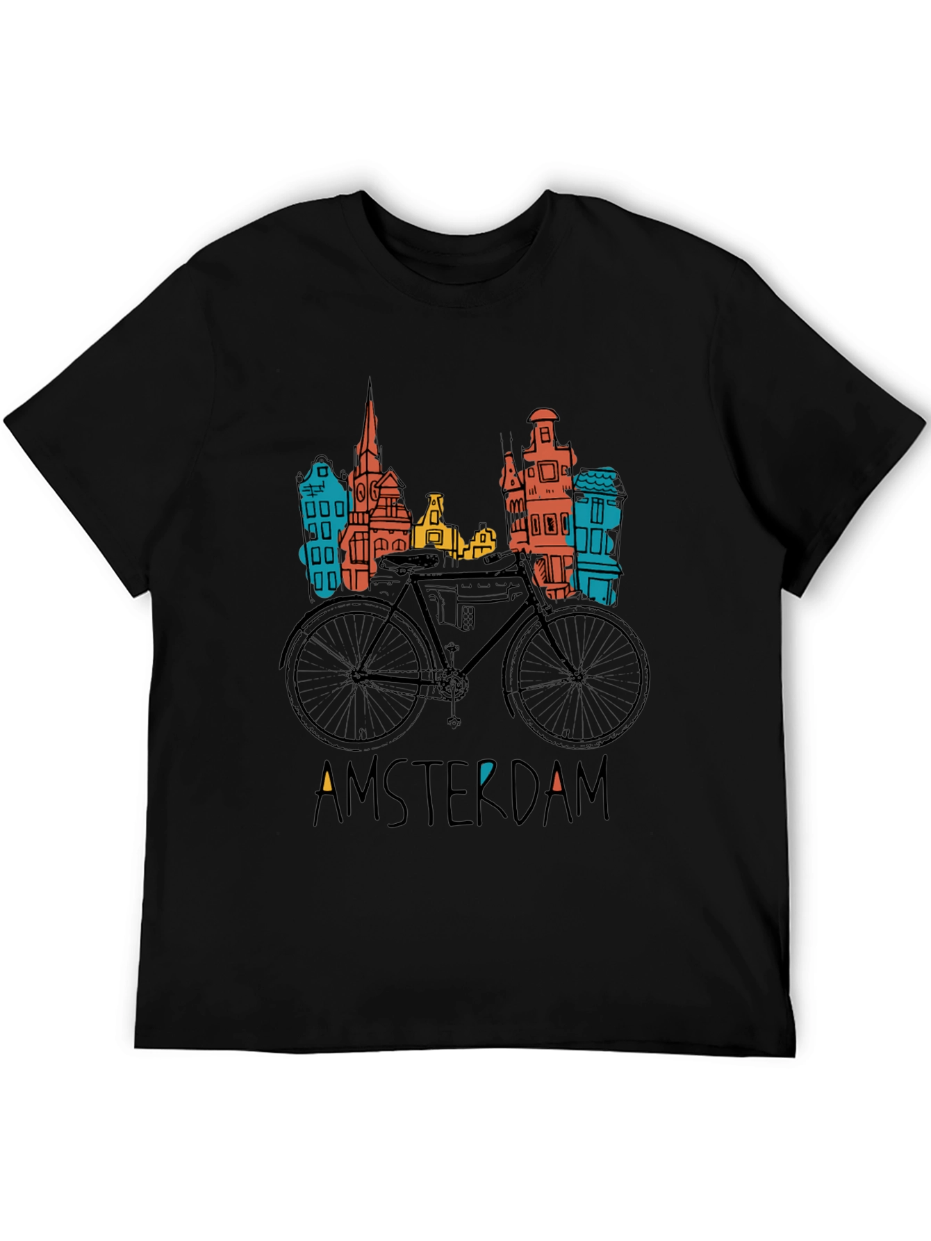 Amsterdam Bicycle T-Shirt - Cityscape Design