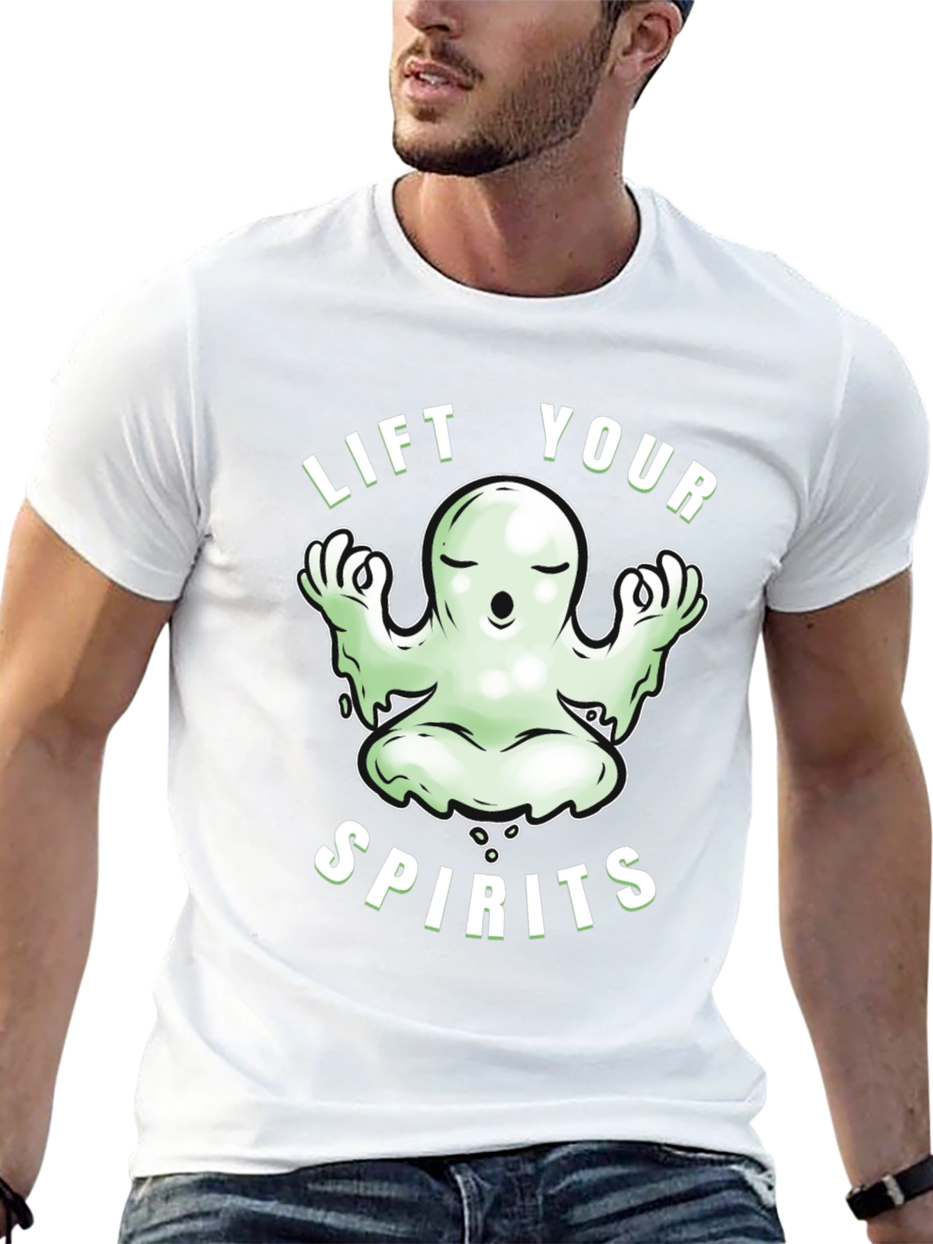 Lift Your Spirits Ghost Graphic Tee - Black
