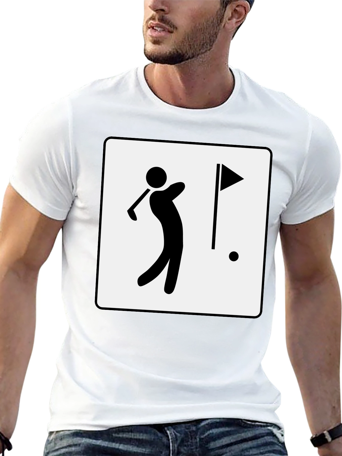 Golf Player Graphic Tee - Black