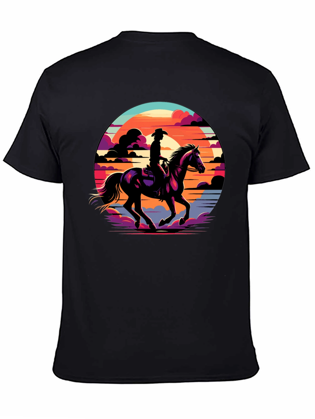Cowboy Sunset Graphic Tee - Western Style
