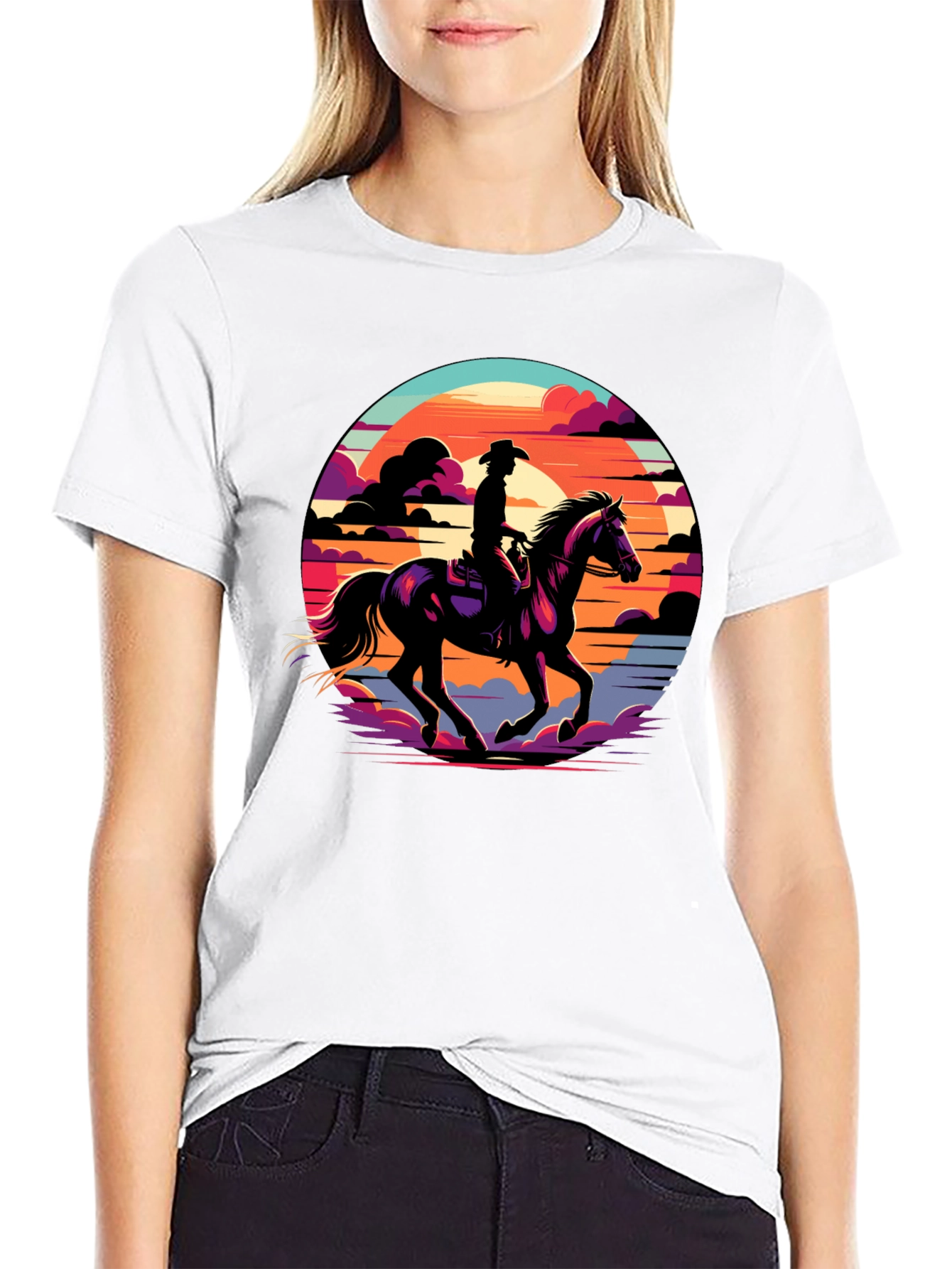 Cowboy Sunset Graphic Tee - Western Style