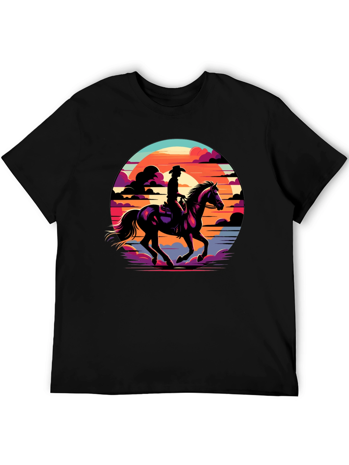 Cowboy Sunset Graphic Tee - Western Style