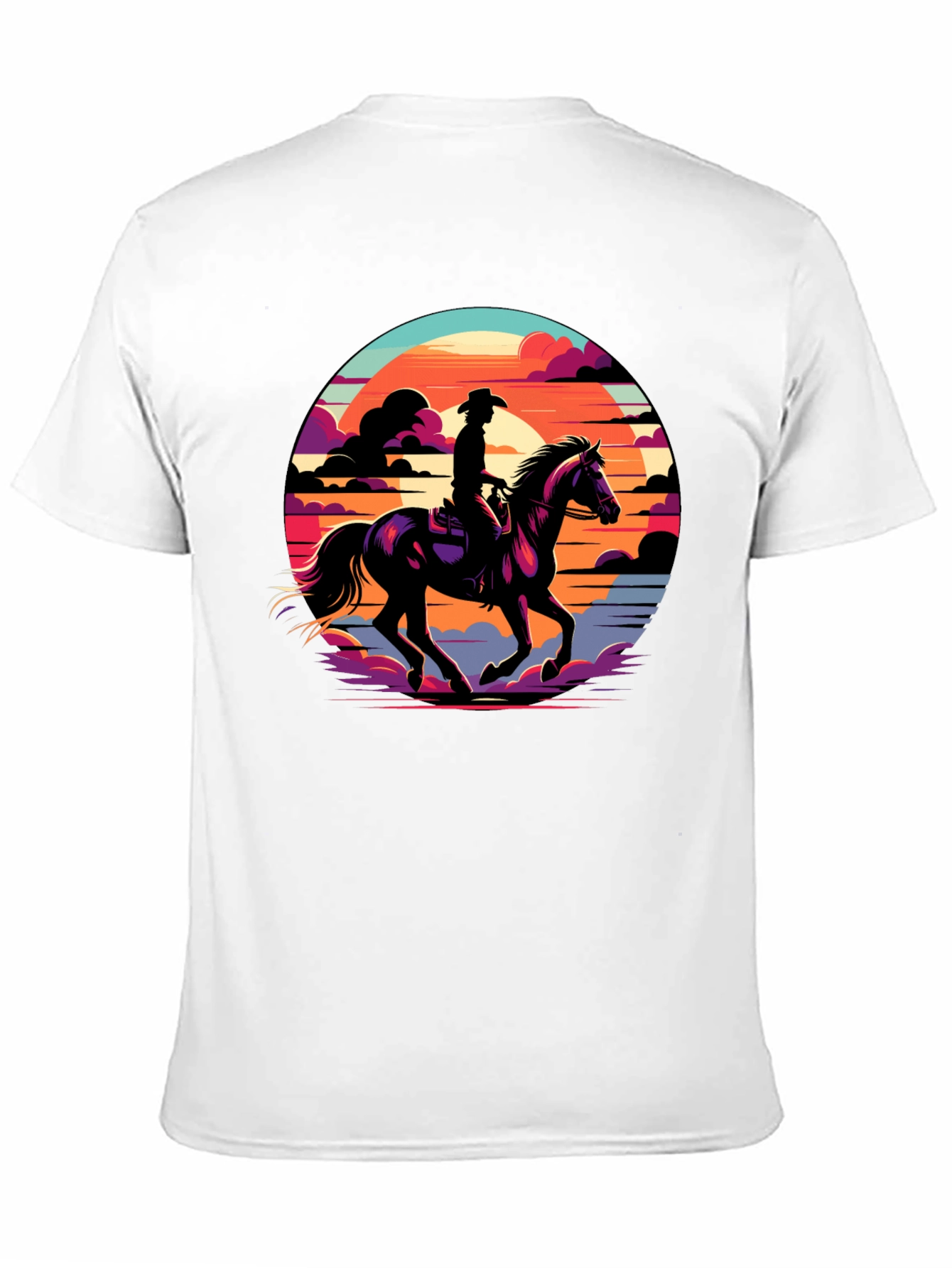 Cowboy Sunset Graphic Tee - Western Style