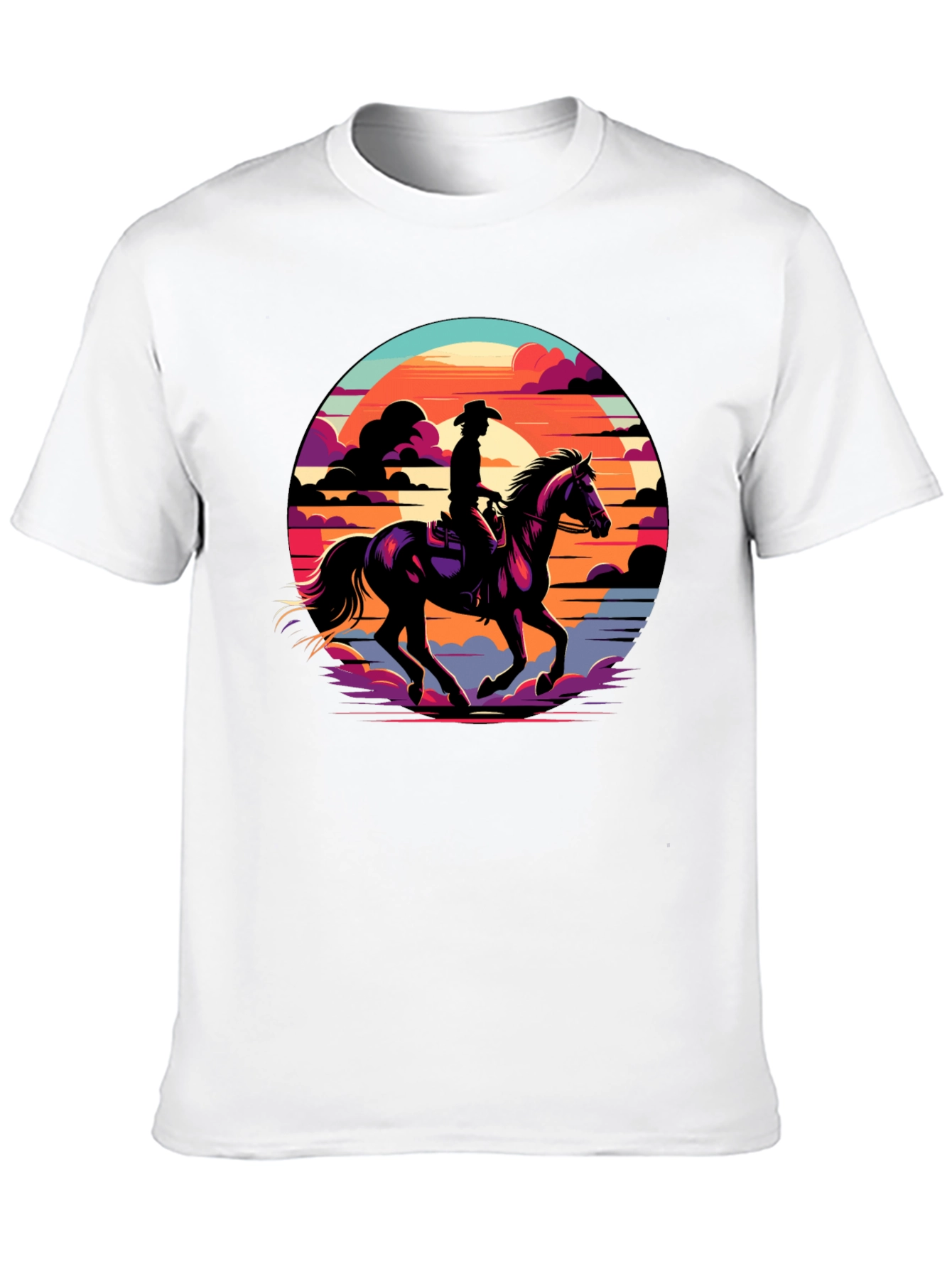 Cowboy Sunset Graphic Tee - Western Style