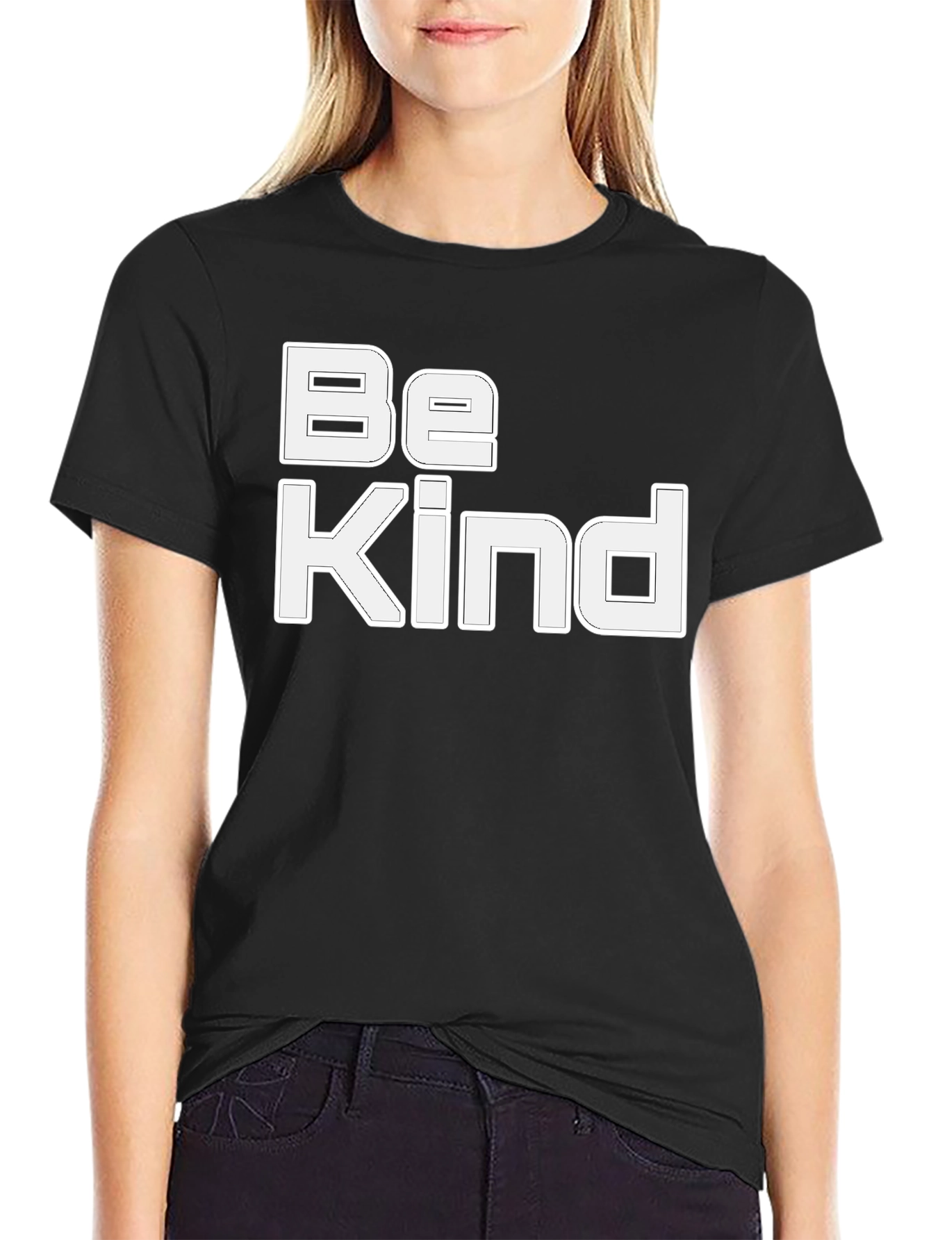 Be Kind Graphic Print Black T-Shirt