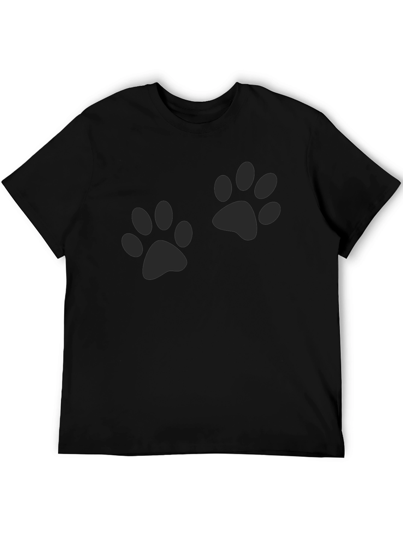 Paw Print Crew Neck T-Shirt - Casual Comfort