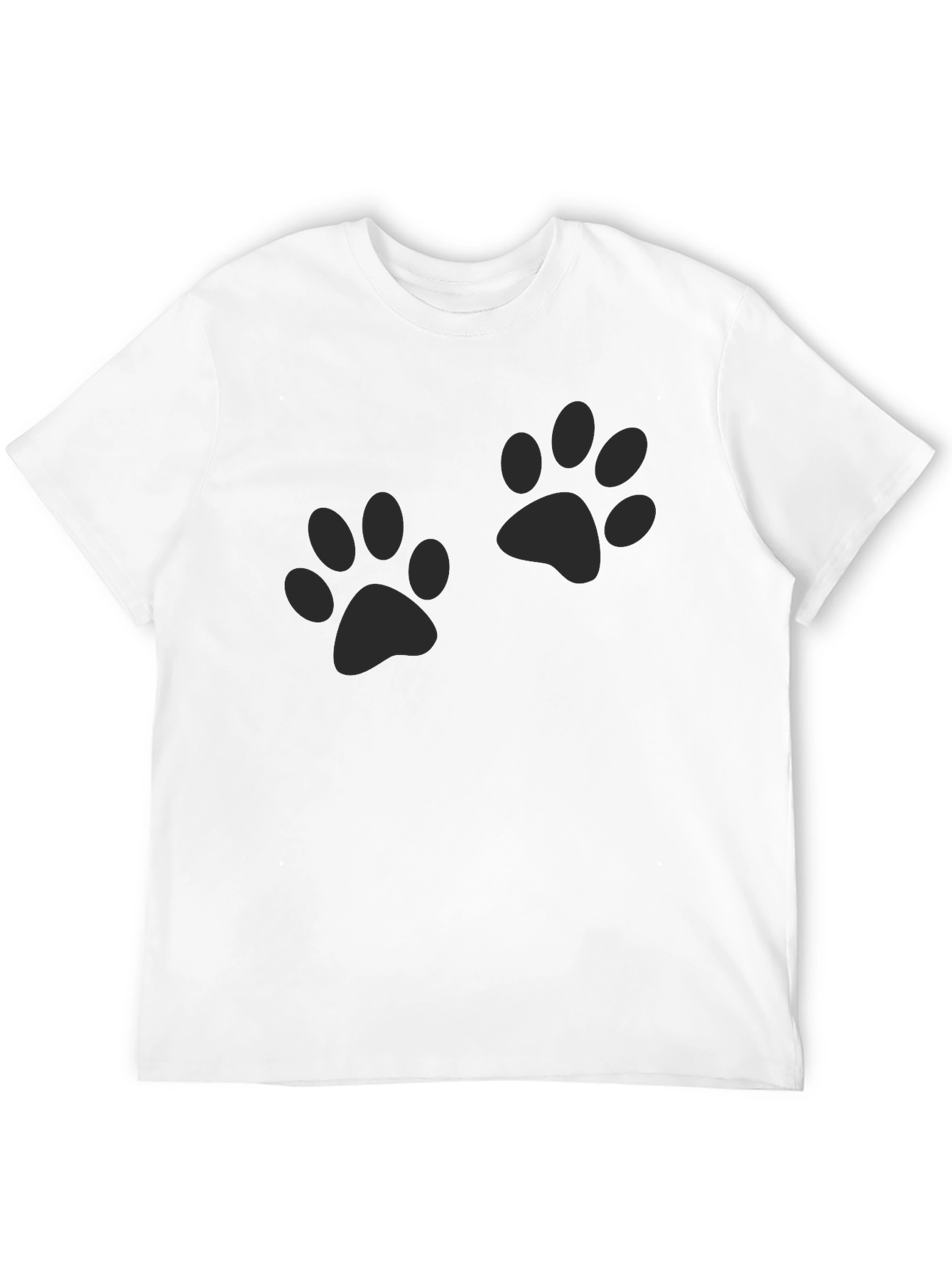 Paw Print Crew Neck T-Shirt - Casual Comfort