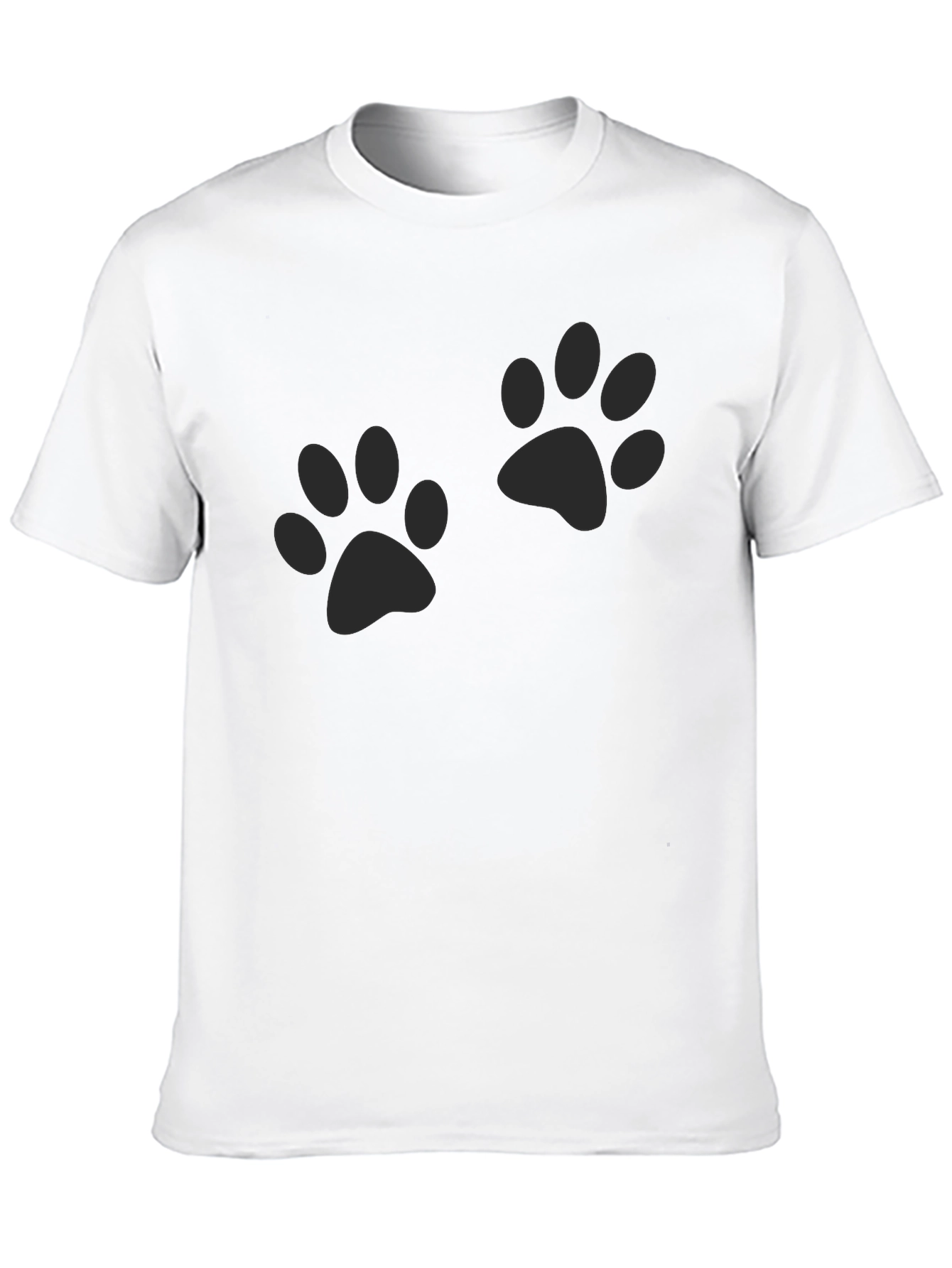 Paw Print Crew Neck T-Shirt - Casual Comfort