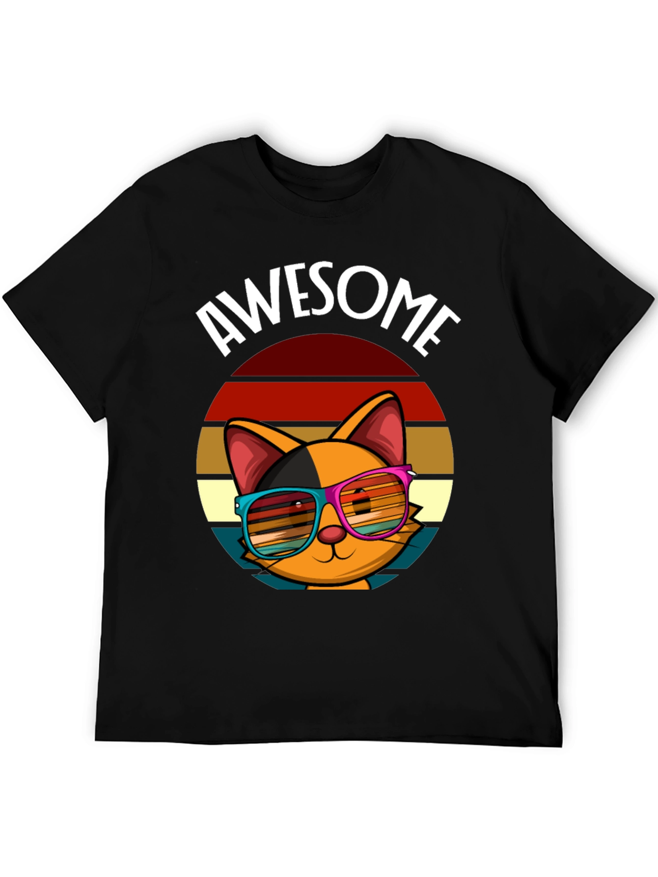 Awesome Cat T-Shirt with Retro Sunglasses