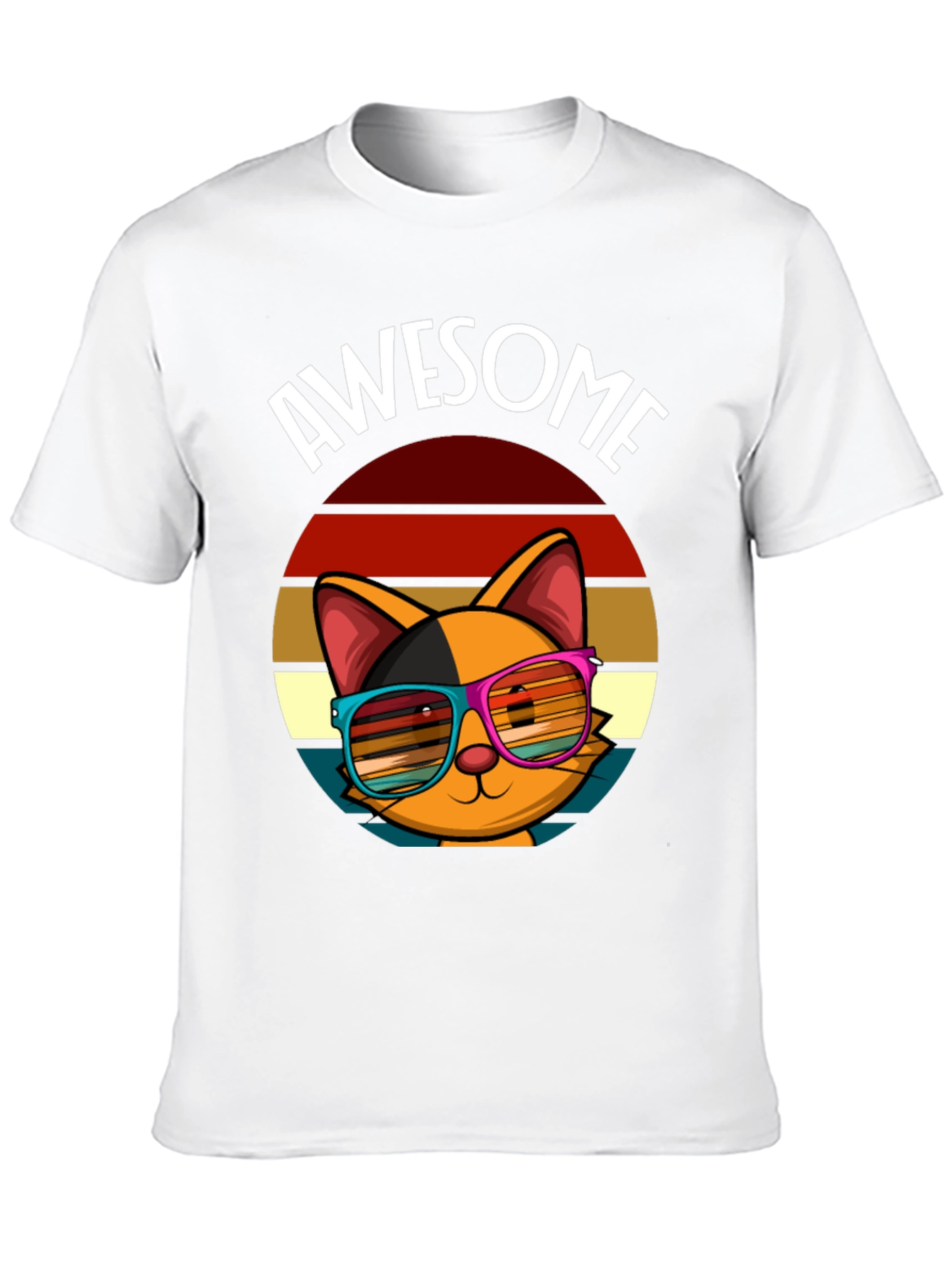 Awesome Cat T-Shirt with Retro Sunglasses