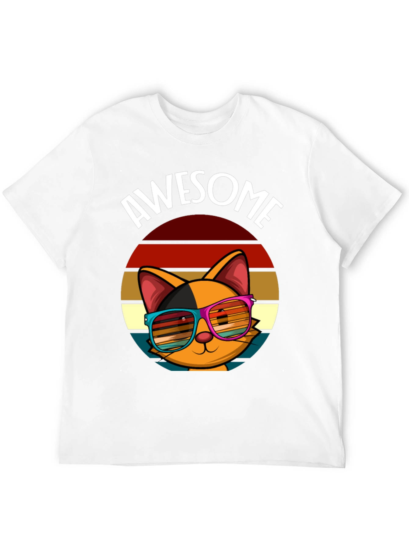 Awesome Cat T-Shirt with Retro Sunglasses