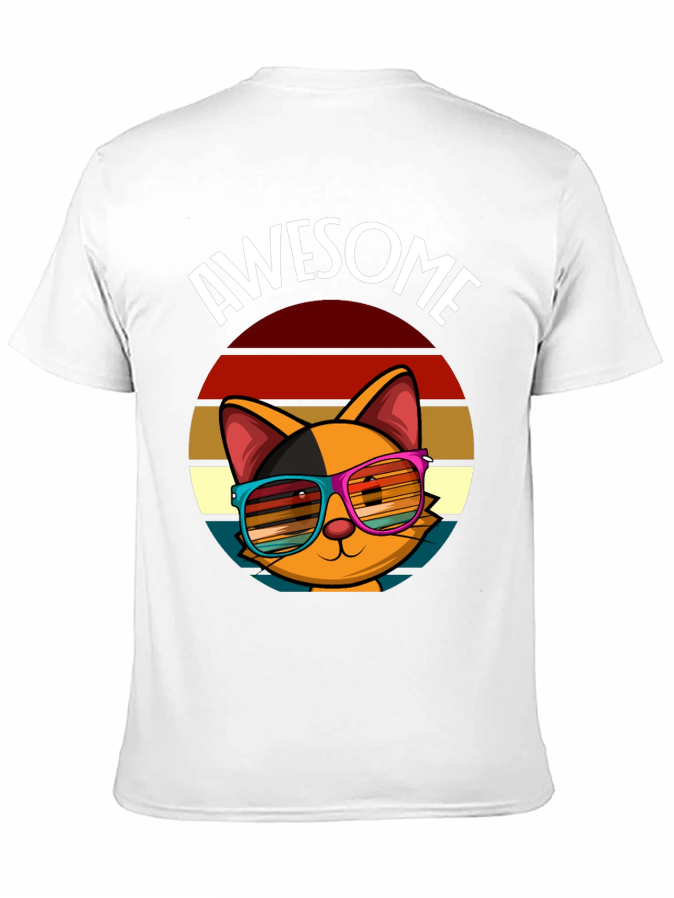 Awesome Cat T-Shirt with Retro Sunglasses