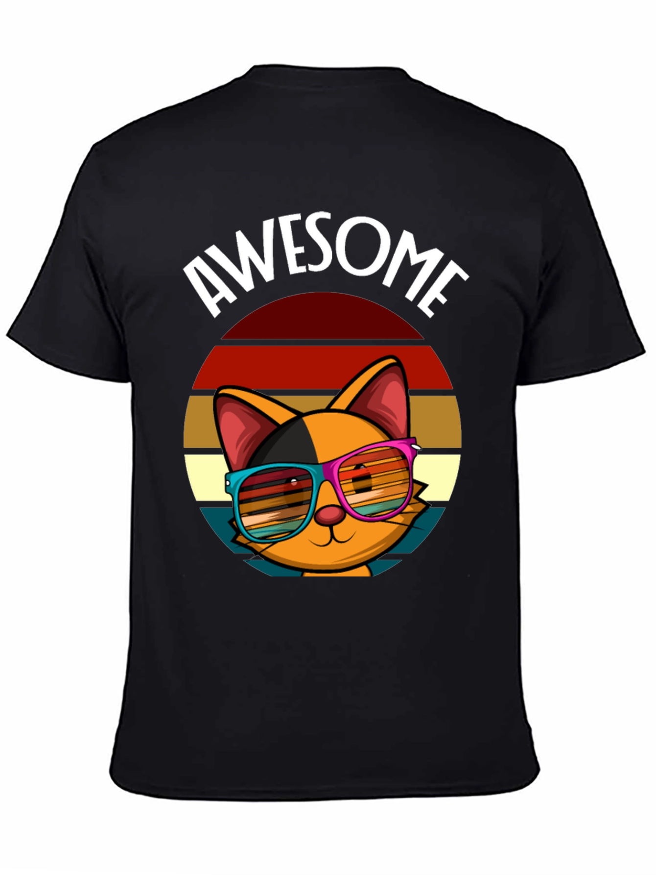 Awesome Cat T-Shirt with Retro Sunglasses