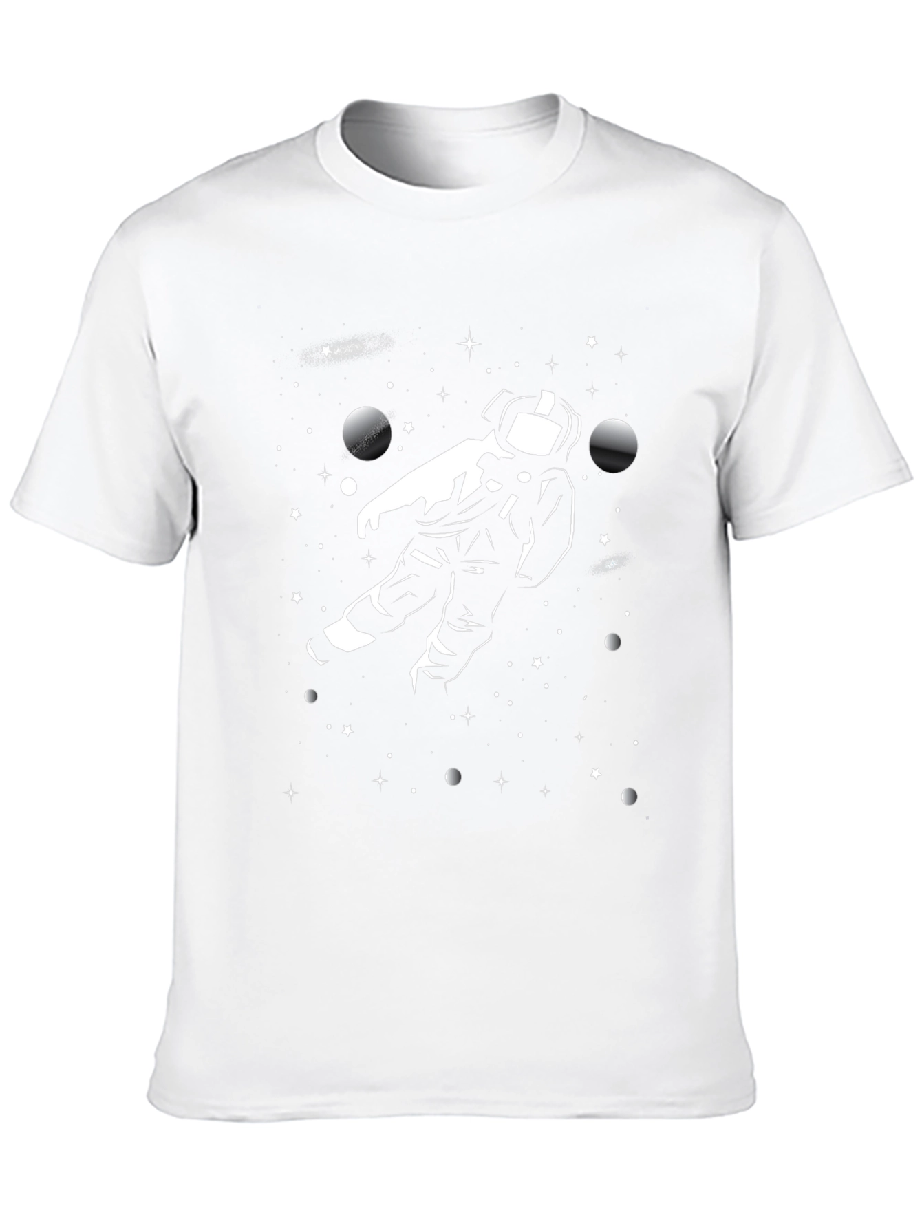 Astronaut in Space Graphic Tee - Black Cotton T-Shirt