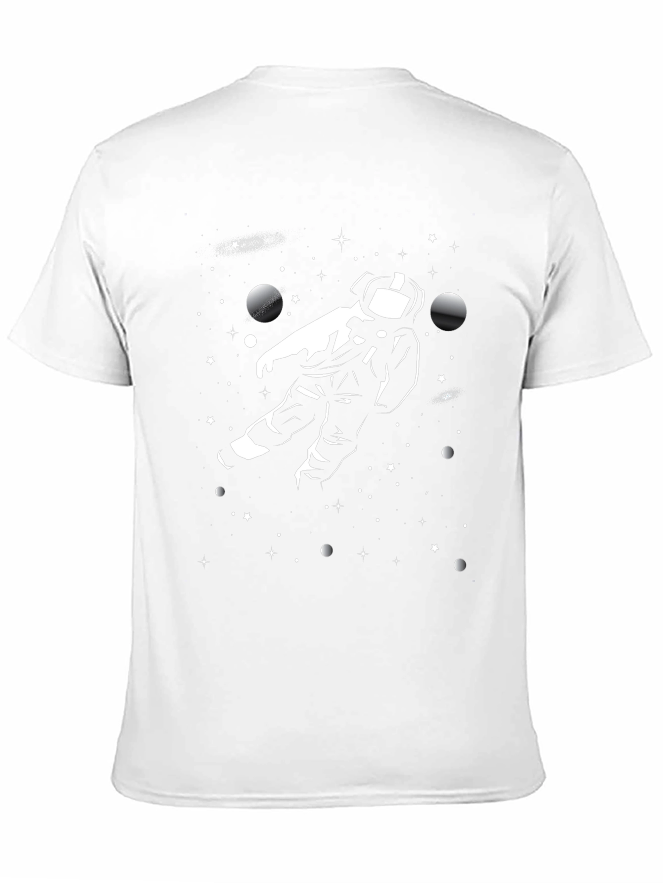 Astronaut in Space Graphic Tee - Black Cotton T-Shirt