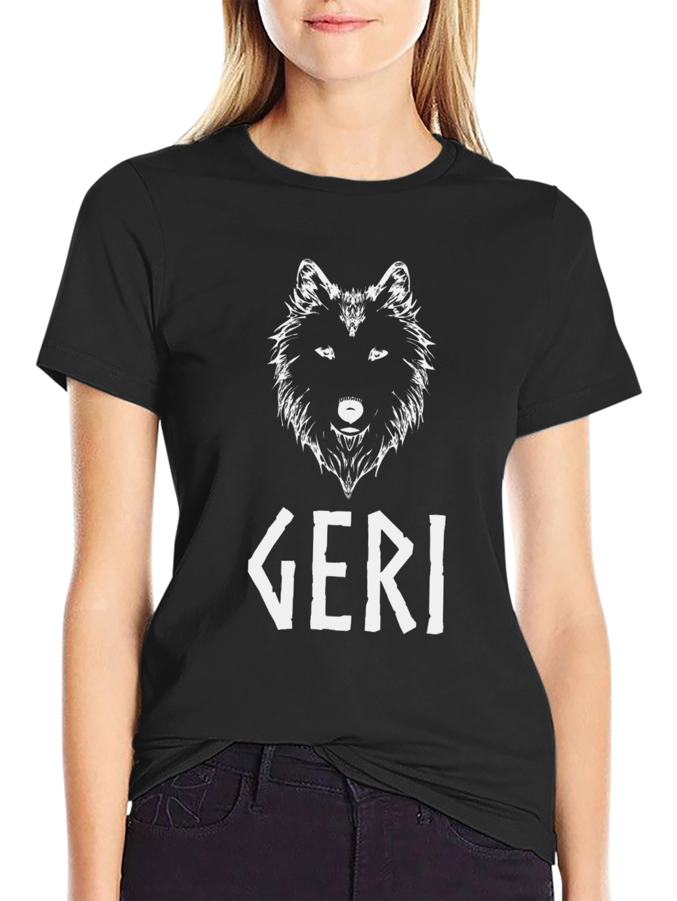 Geri Wolf Graphic T-Shirt - Black