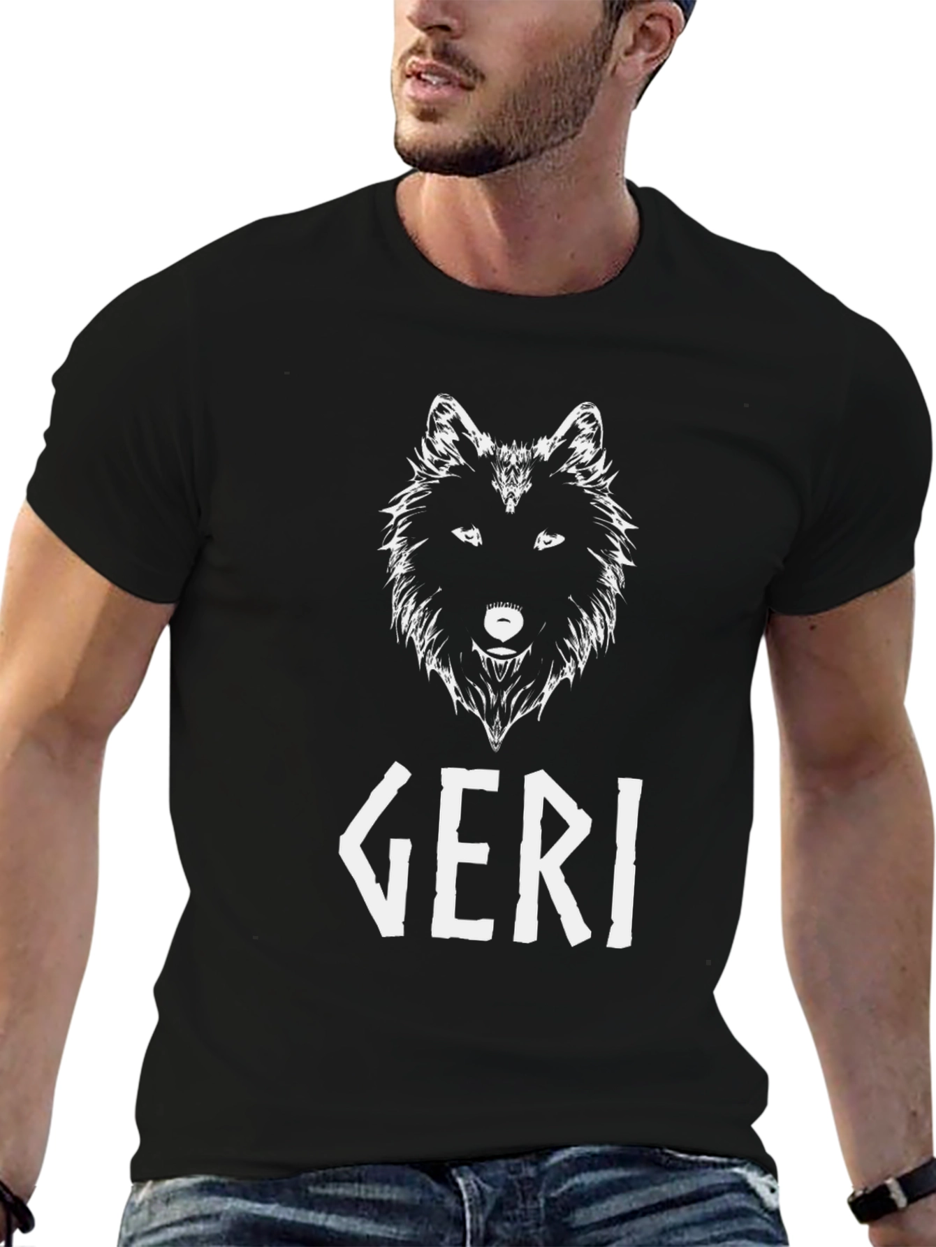 Geri Wolf Graphic T-Shirt - Black