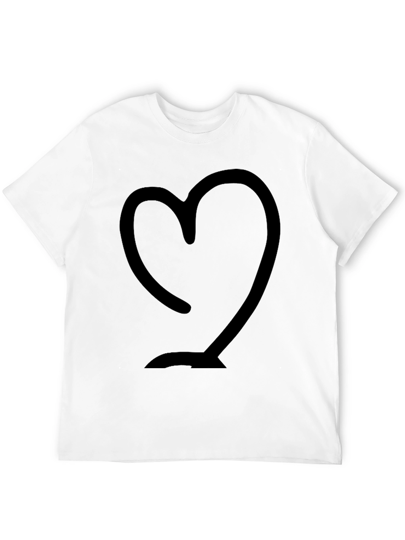 Heart Outline Graphic Black T-Shirt