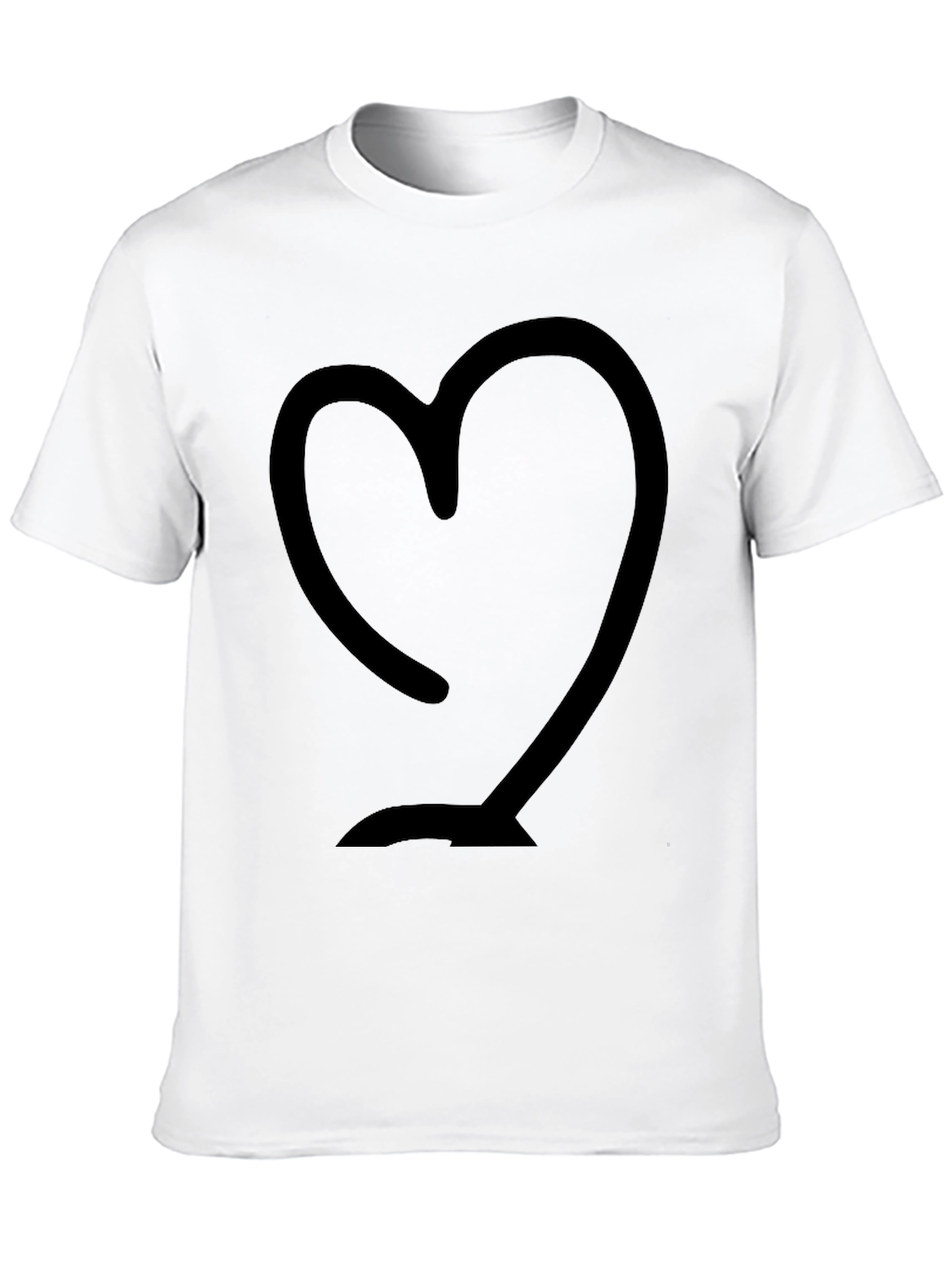 Heart Outline Graphic Black T-Shirt