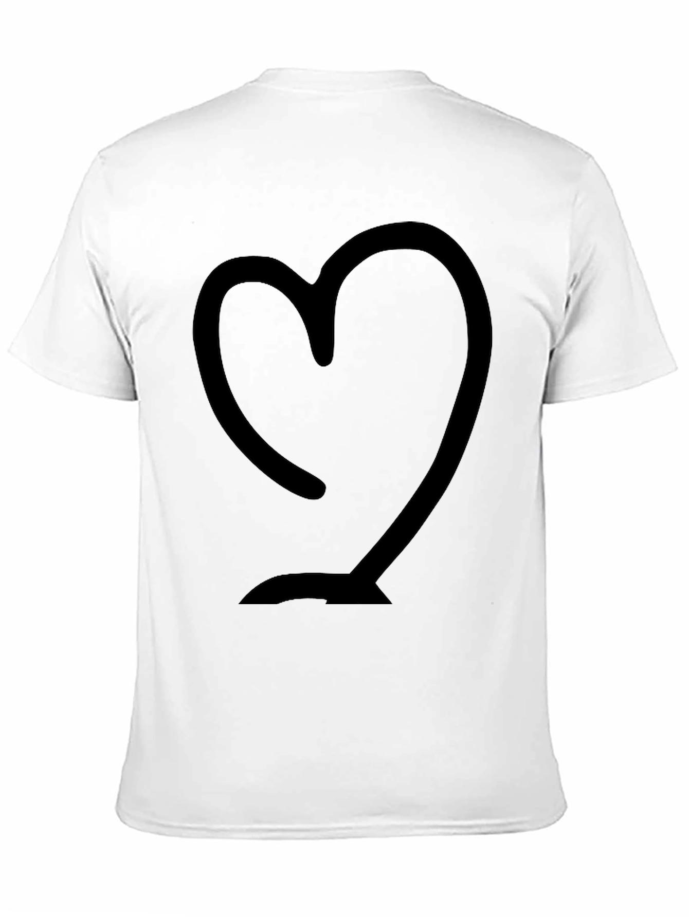 Heart Outline Graphic Black T-Shirt