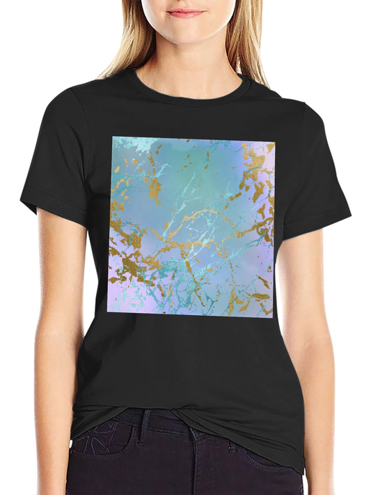 Abstract Marble Print Black T-Shirt
