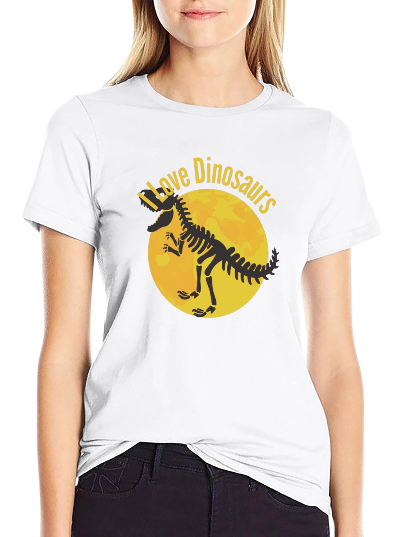 I Love Dinosaurs Graphic T-Shirt - Black