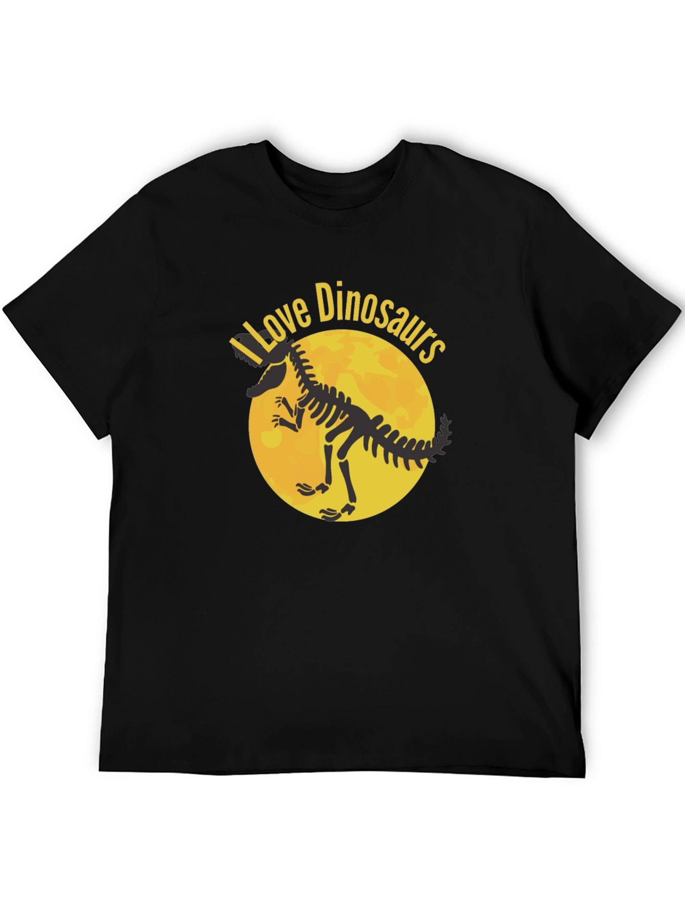 I Love Dinosaurs Graphic T-Shirt - Black