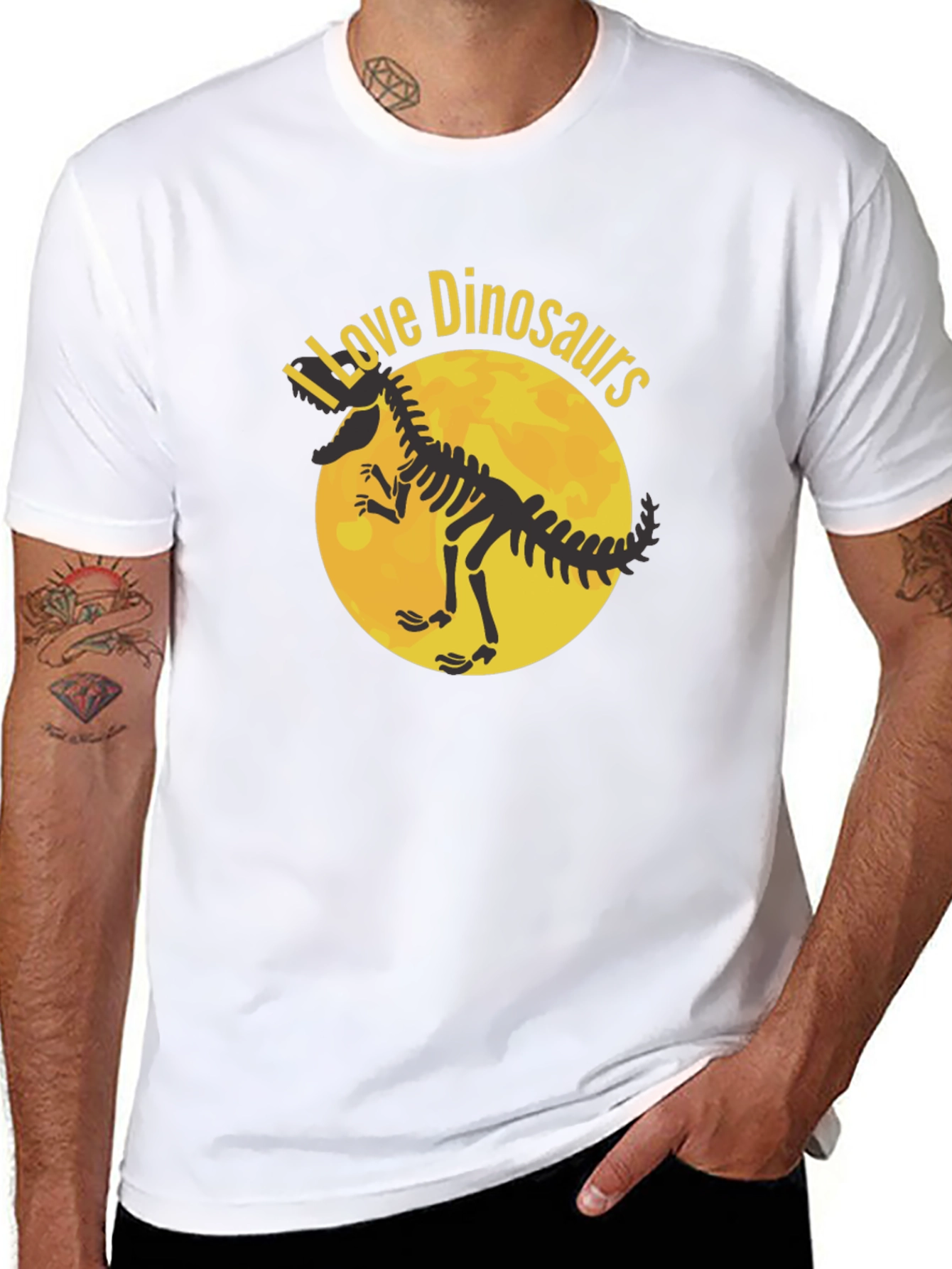I Love Dinosaurs Graphic T-Shirt - Black