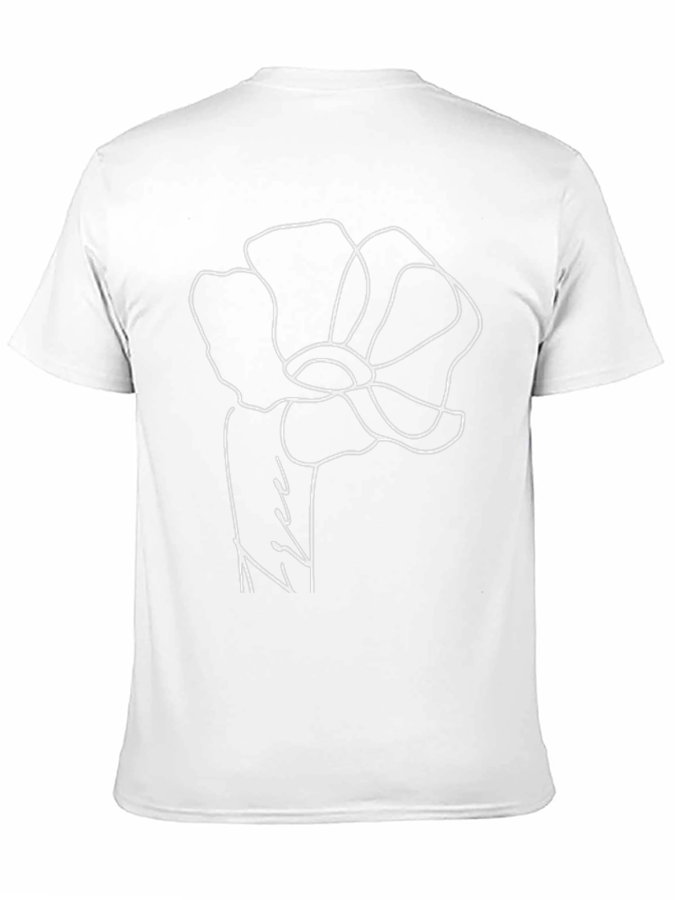 Minimalist Flower Graphic Black T-Shirt