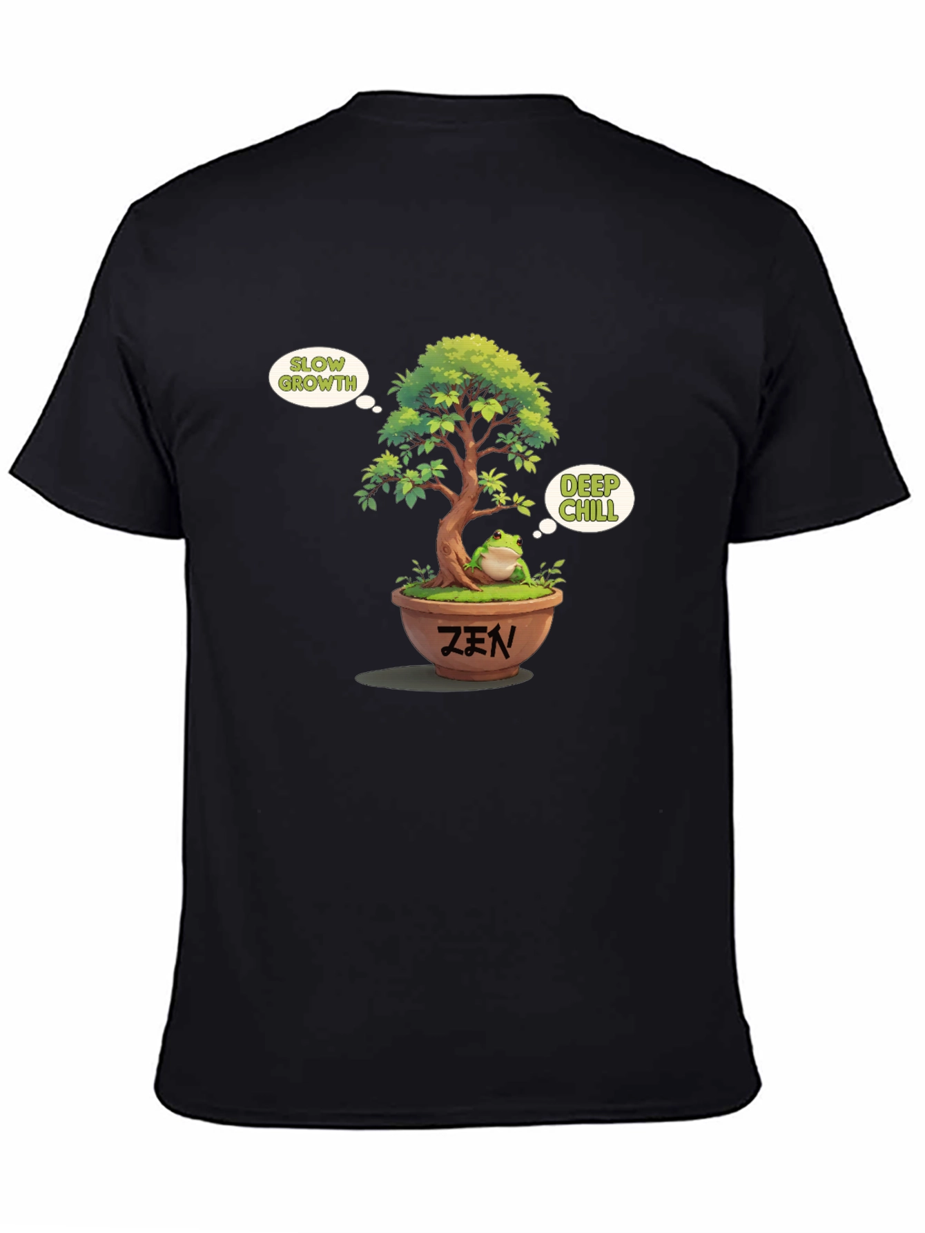Zen Frog Bonsai Black T-Shirt