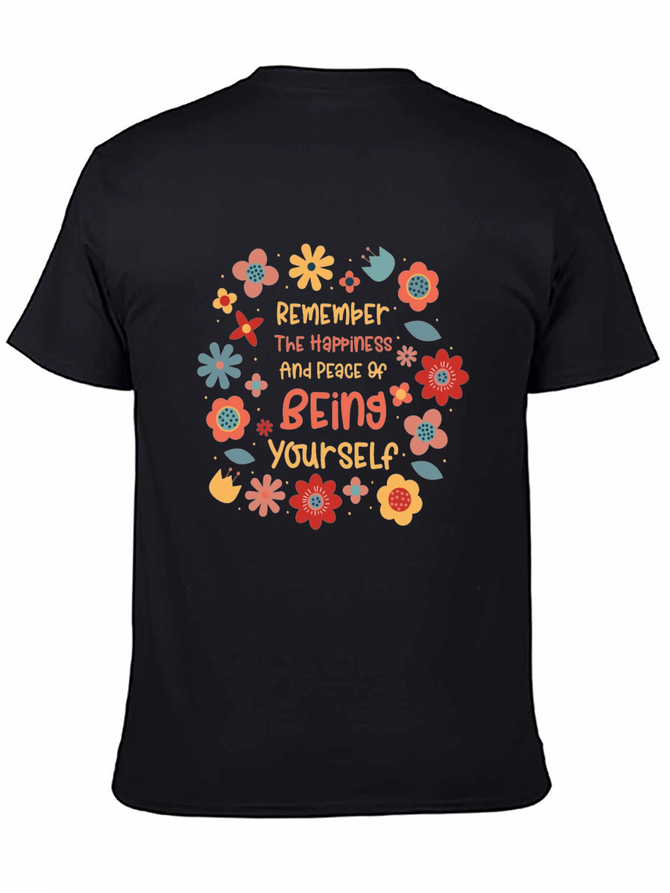 Remember Happiness Tee - Floral Positive Vibes