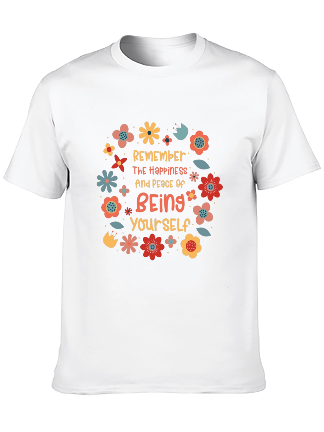 Remember Happiness Tee - Floral Positive Vibes