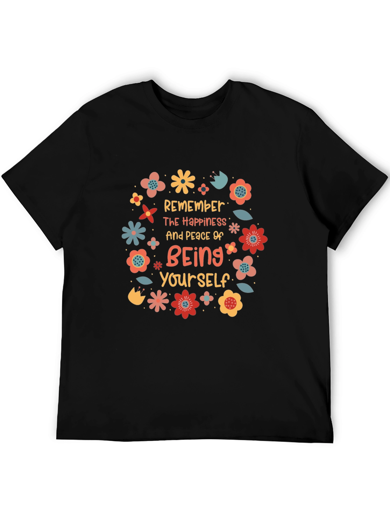 Remember Happiness Tee - Floral Positive Vibes