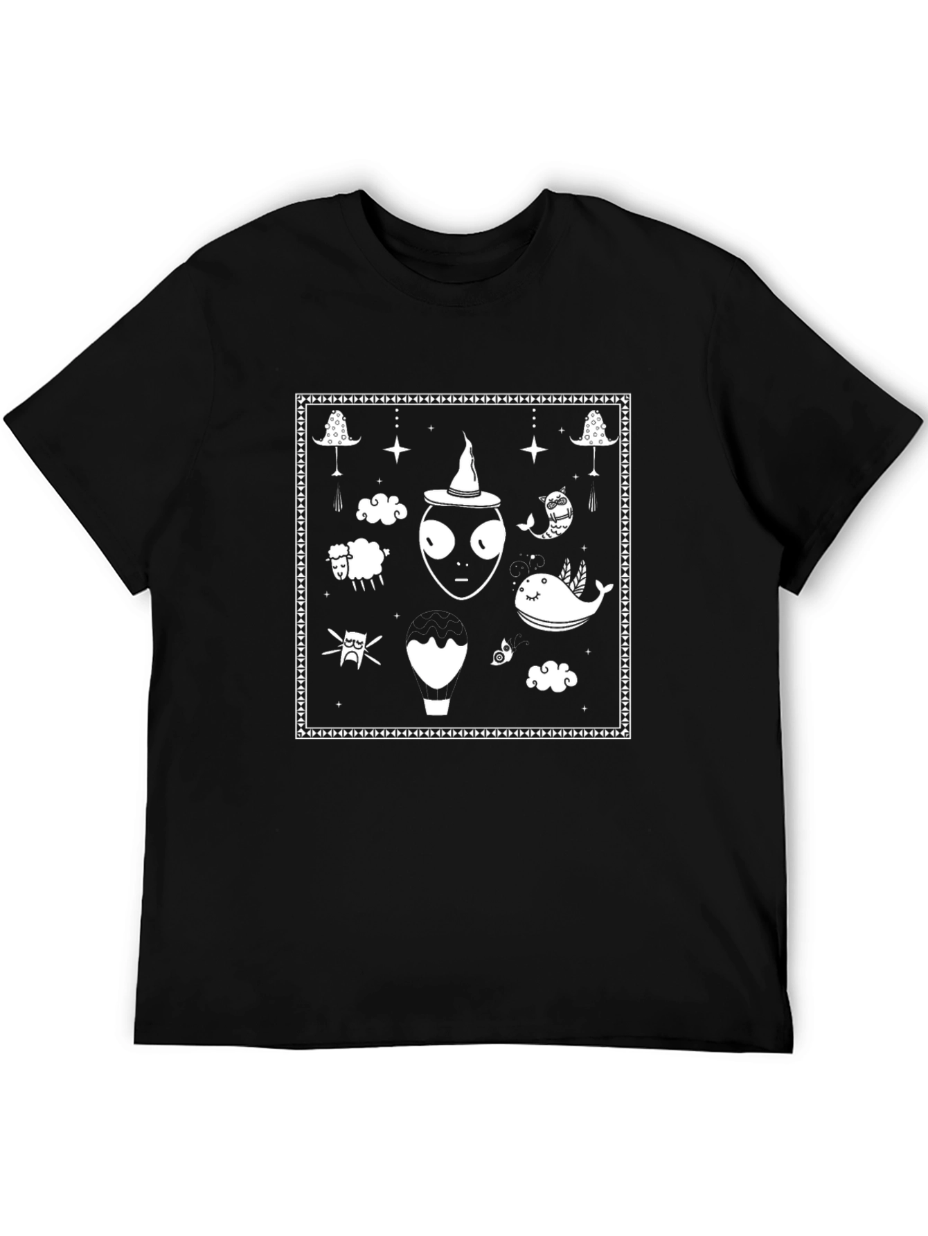 Unique Graphic Tee - Alien & Whimsical Design