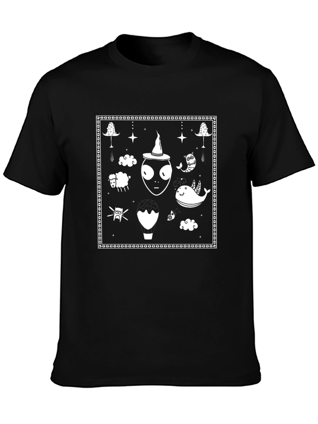 Unique Graphic Tee - Alien & Whimsical Design