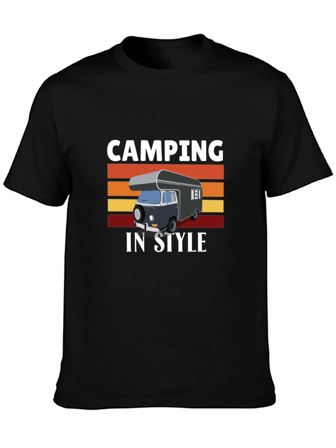 Camping In Style Graphic Tee - Camper Van T-Shirt