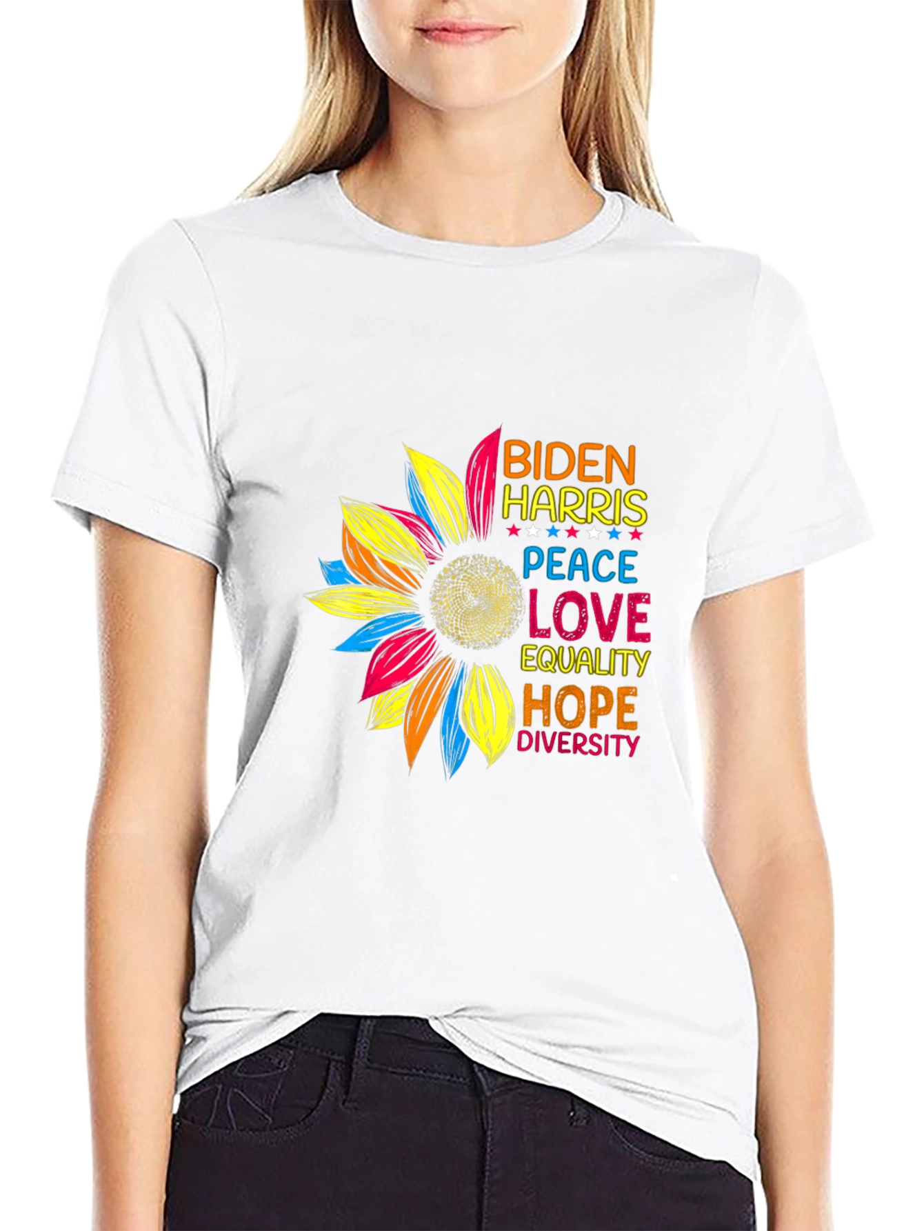 Biden Harris Sunflower Graphic T-Shirt