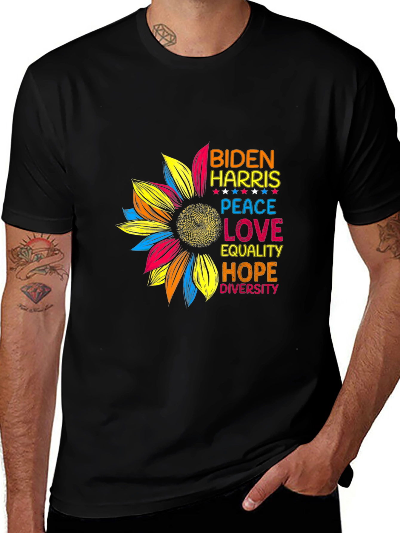 Biden Harris Sunflower Graphic T-Shirt