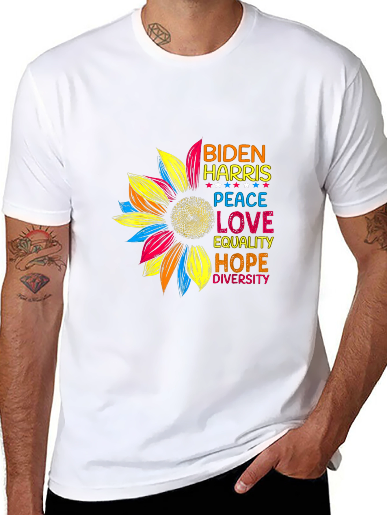 Biden Harris Sunflower Graphic T-Shirt