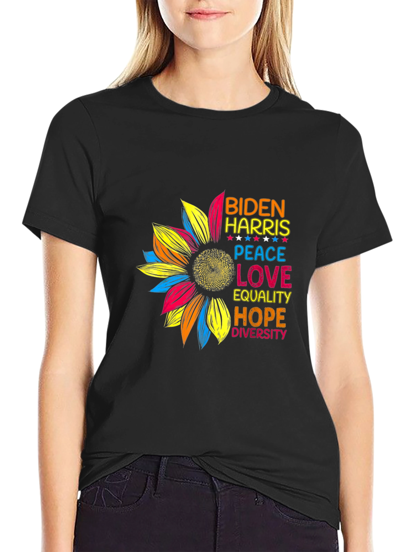 Biden Harris Sunflower Graphic T-Shirt
