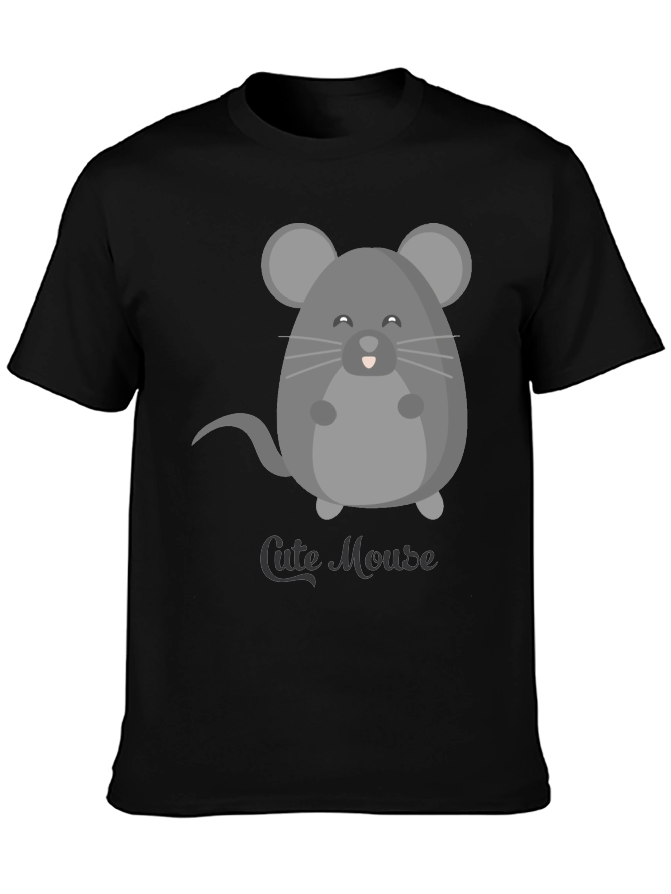 Cute Mouse Graphic Tee - Mens Black T-Shirt