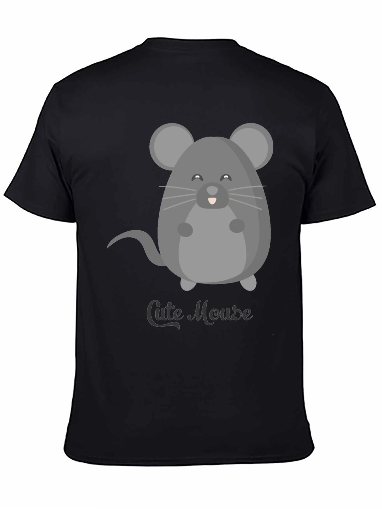 Cute Mouse Graphic Tee - Mens Black T-Shirt