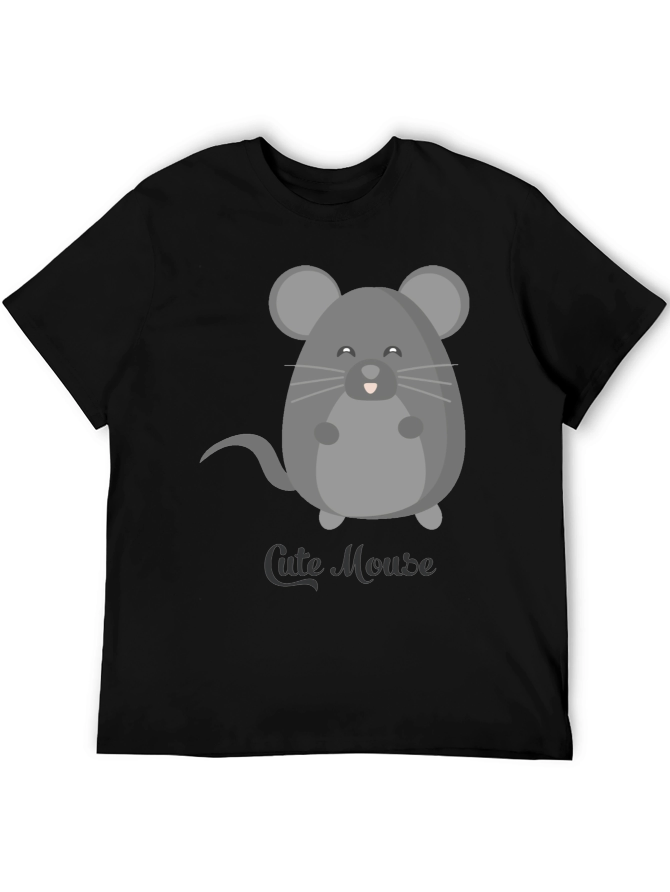 Cute Mouse Graphic Tee - Mens Black T-Shirt
