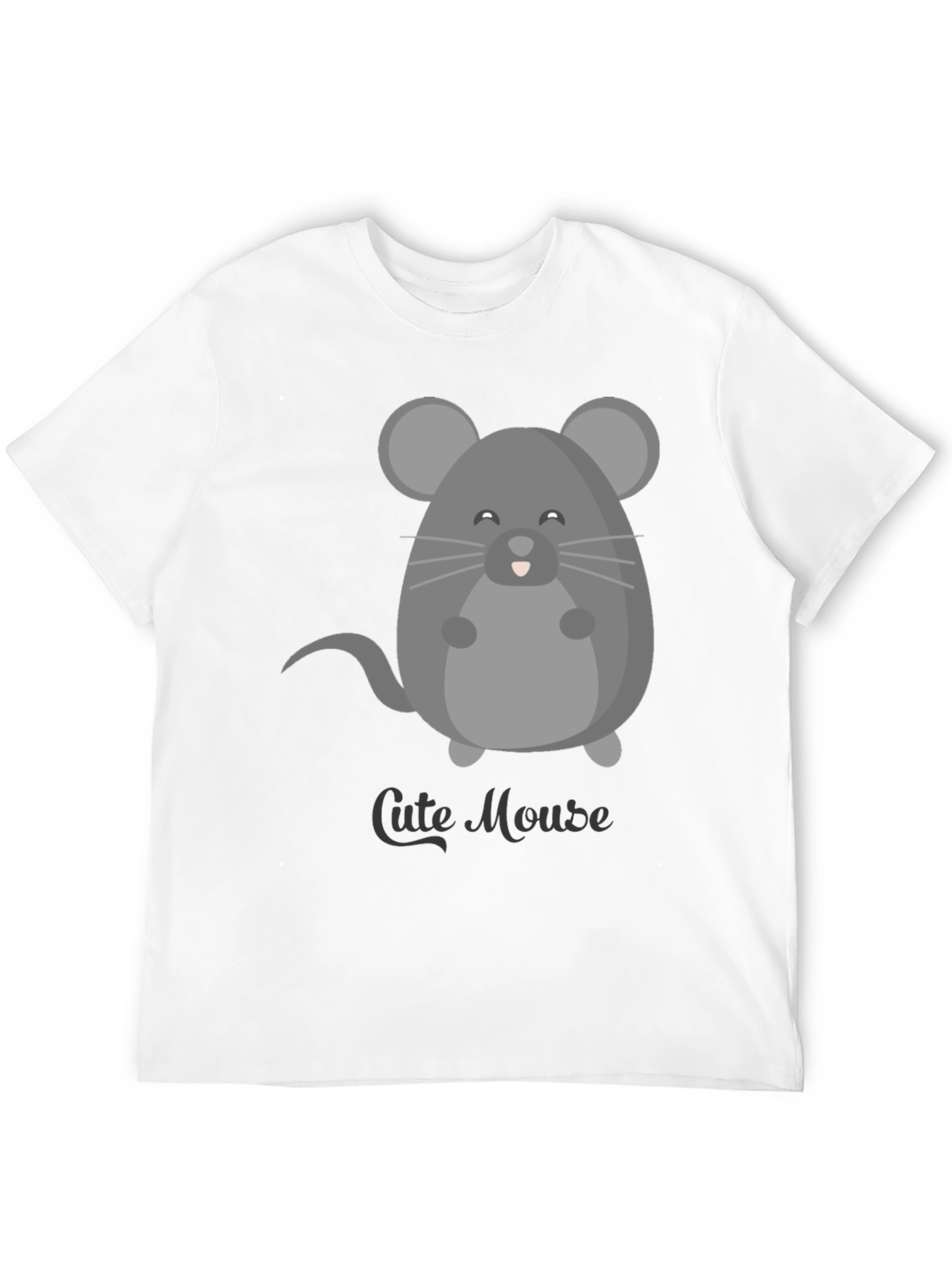 Cute Mouse Graphic Tee - Mens Black T-Shirt