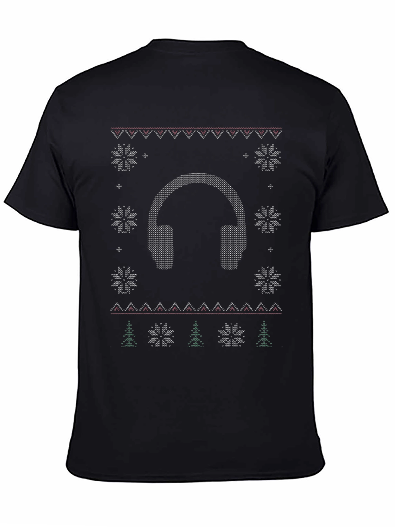 Festive Headphone Christmas Sweater Tee